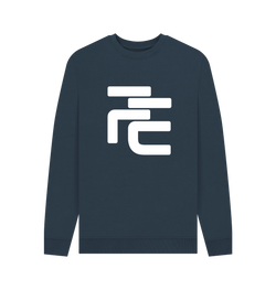Image of Navy Blue Printed Sweater